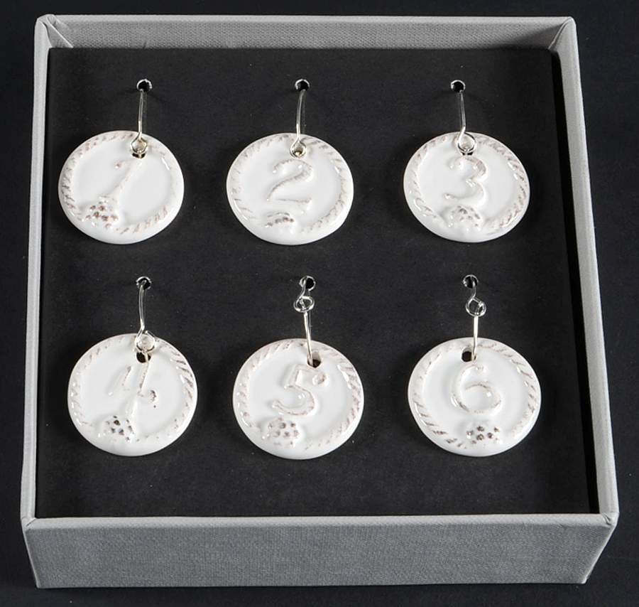 Berry and Thread Whitewash Wine Markers (Box Set of 6) by Juliska Ceramics-1