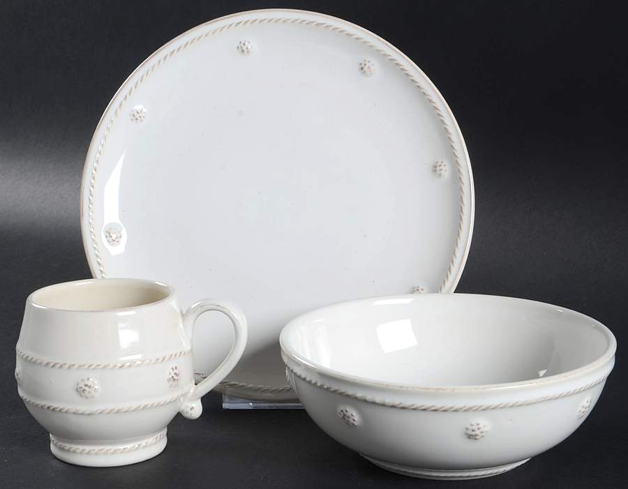 Berry and Thread Whitewash (3 Piece) Child's Set by Juliska Ceramics-1