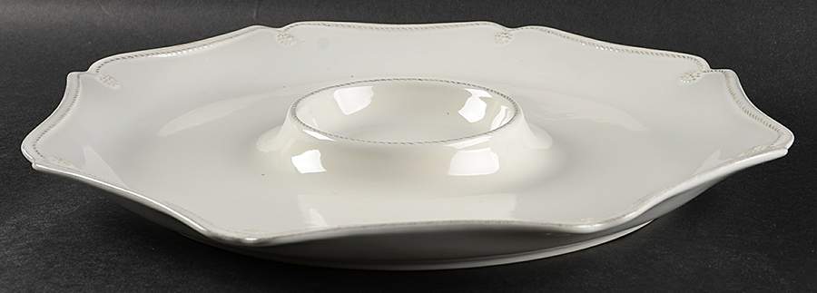 Berry and Thread Whitewash 1 Piece Chip & Dip by Juliska Ceramics-1