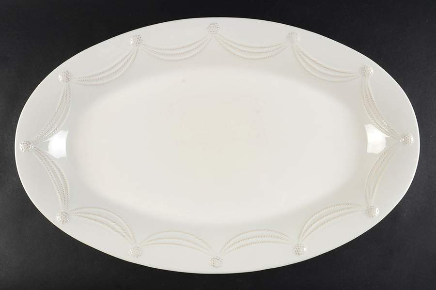Berry and Thread Whitewash 22" Oval Serving Platter by Juliska Ceramics-1