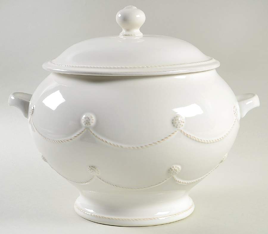 Berry and Thread Whitewash Tureen &  Lid by Juliska Ceramics-1