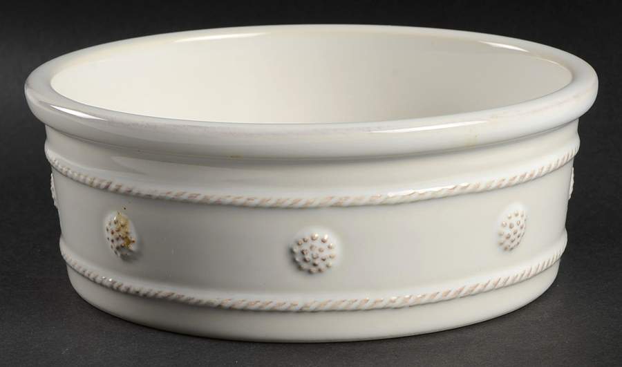 Berry and Thread Whitewash Medium Pet Bowl by Juliska Ceramics-1