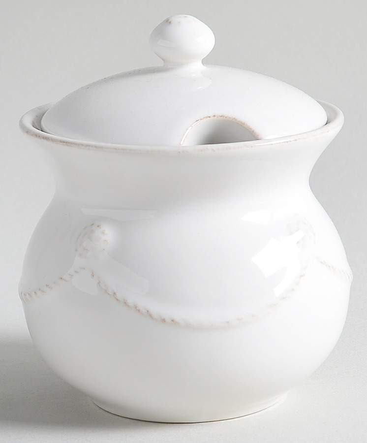 Berry and Thread Whitewash Sugar Bowl & Lid by Juliska Ceramics-1