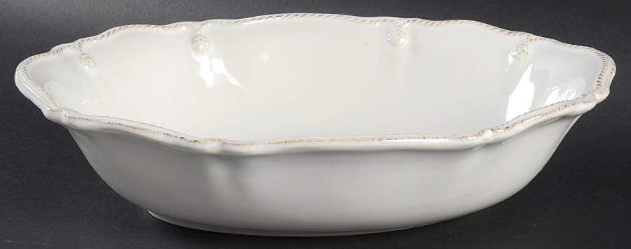 Berry and Thread Whitewash 12" Oval Vegetable Bowl by Juliska Ceramics-1