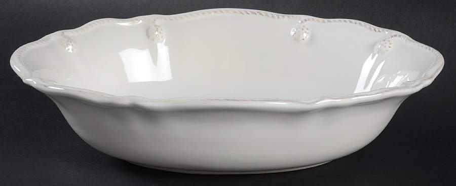 Berry and Thread Whitewash 10" Oval Vegetable Bowl by Juliska Ceramics-1