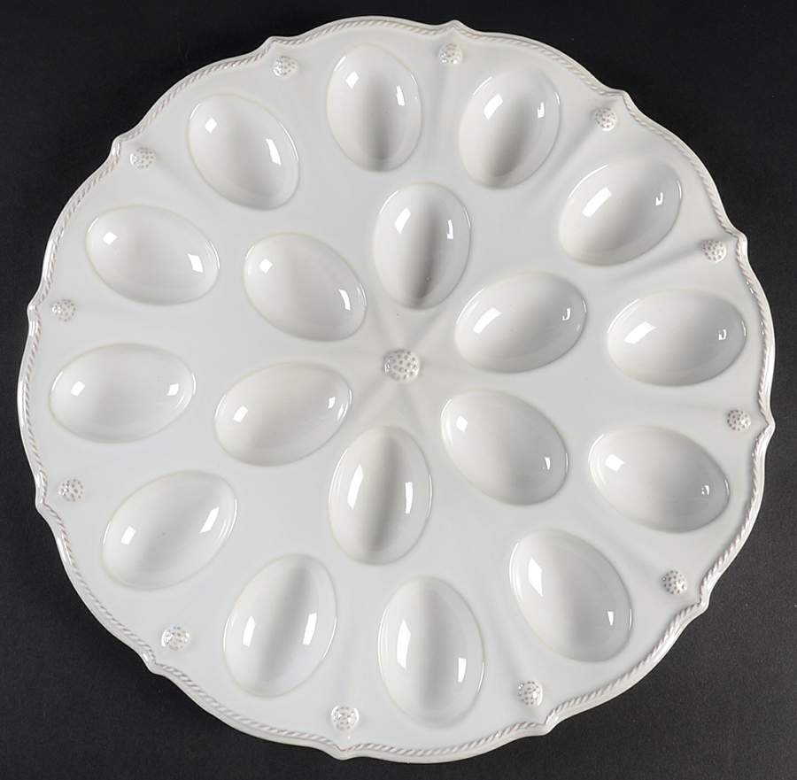 Berry and Thread Whitewash Deviled Egg Plate by Juliska Ceramics-1