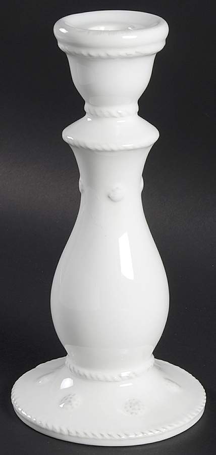 Berry and Thread Whitewash 8" Tall Candlestick by Juliska Ceramics-1