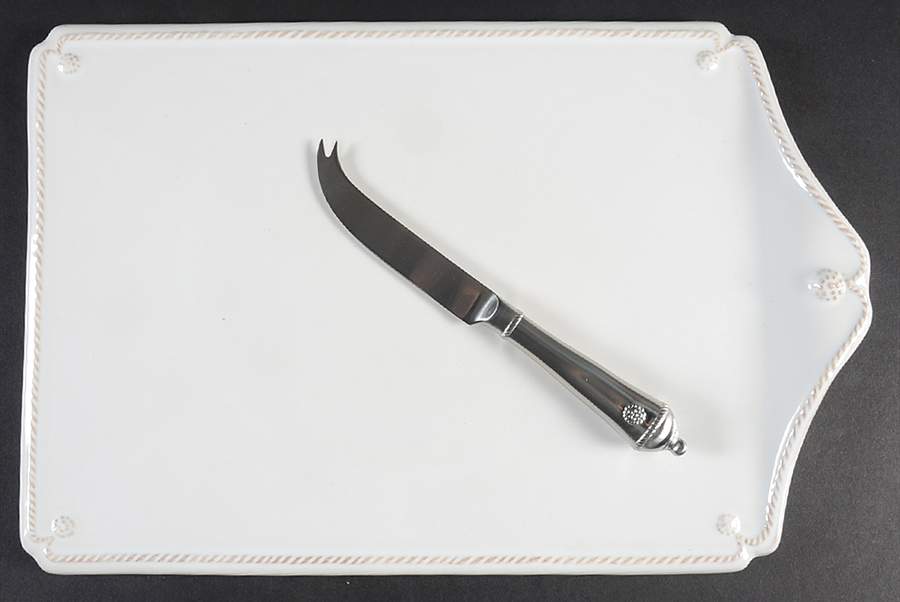 Berry and Thread Whitewash Cheese & Cracker Board & Knife by Juliska Ceramics-1