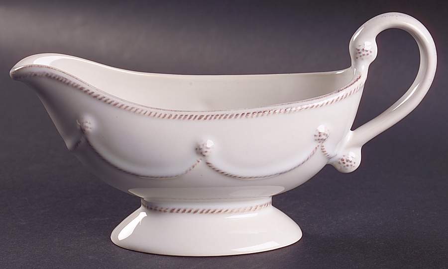 Berry and Thread Whitewash Gravy Boat by Juliska Ceramics-1