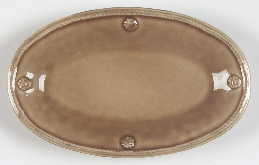 Berry and Thread Cappucino Brown 7" Oval Serving Platter by Juliska Ceramics-1