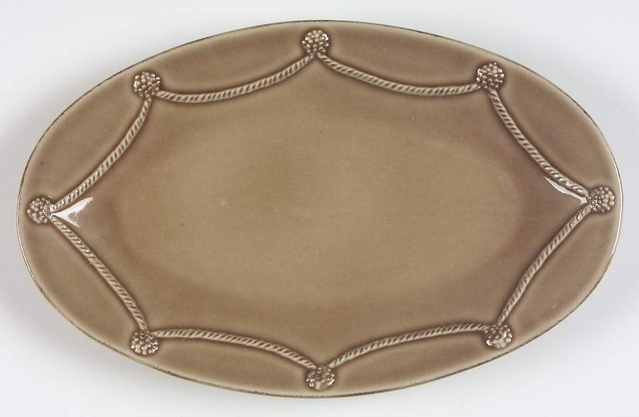Berry and Thread Cappucino Brown 12" Oval Serving Platter by Juliska Ceramics-1