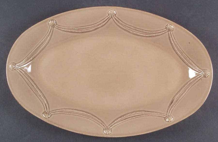 Berry and Thread Cappucino Brown 17" Oval Serving Platter by Juliska Ceramics-1