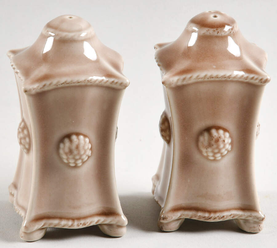 Berry and Thread Cappucino Brown Salt & Pepper Set by Juliska Ceramics-1
