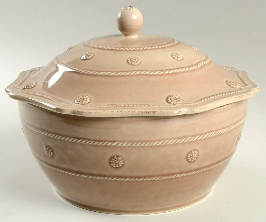 Berry and Thread Cappucino Brown 3 Quart Round Covered Casserole by Juliska Ceramics-1