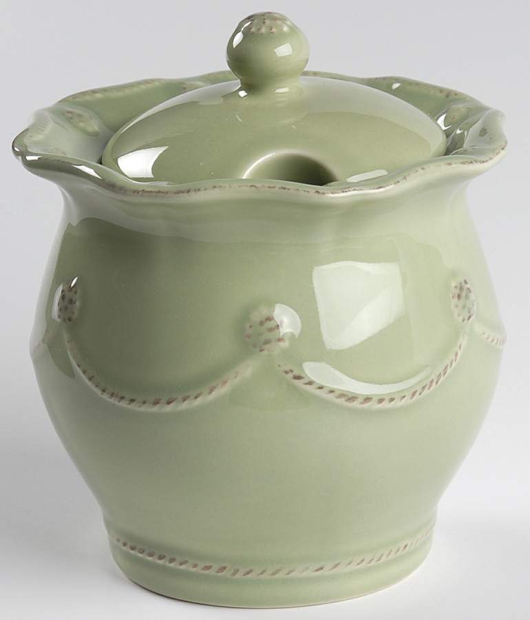 Berry and Thread Pistachio Green Sugar Bowl & Lid by Juliska Ceramics-1
