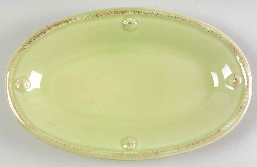 Berry and Thread Pistachio Green 7" Oval Serving Platter by Juliska Ceramics-1