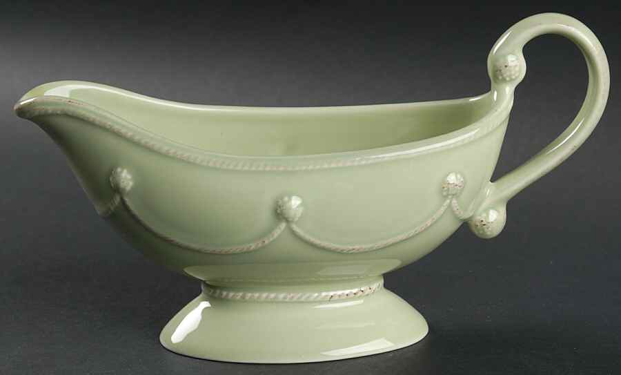 Berry and Thread Pistachio Green Gravy Boat by Juliska Ceramics-1