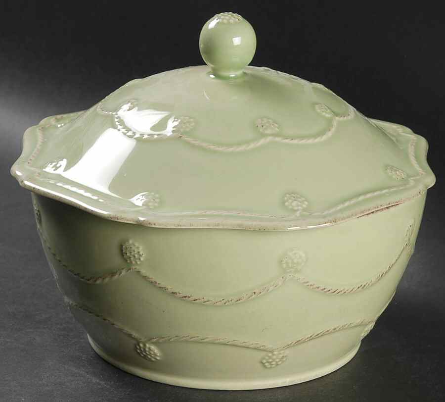 Berry and Thread Pistachio Green 2 Qt Round Covered Casserole by Juliska Ceramics-1