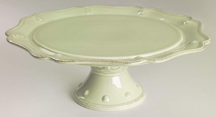 Berry and Thread Pistachio Green 11" Diameter Pedestal Cake Stand by Juliska Ceramics-1