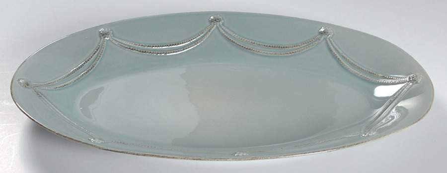 Berry and Thread Ice Blue 18" Oval Serving Platter by Juliska Ceramics-1