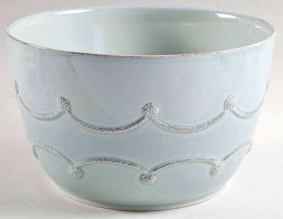 Berry and Thread Ice Blue 9" Salad Serving Bowl by Juliska Ceramics-1