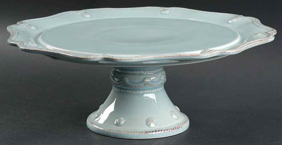 Berry and Thread Ice Blue 11" Diameter Pedestal Cake Stand by Juliska Ceramics-1