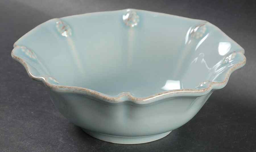 Berry and Thread Ice Blue Fruit/Dessert (Sauce) Bowl by Juliska Ceramics-1