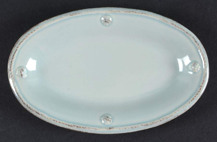 Berry and Thread Ice Blue 7" Oval Serving Platter by Juliska Ceramics-1
