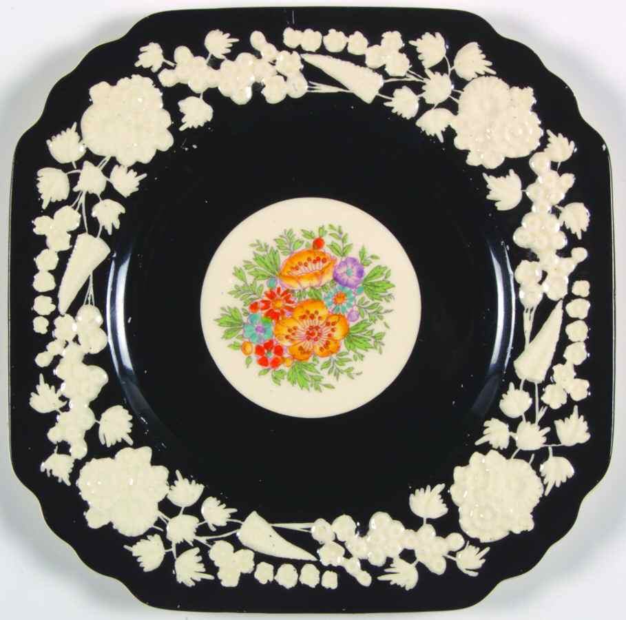 27525 Black Square Luncheon Plate by George Jones & Sons-1