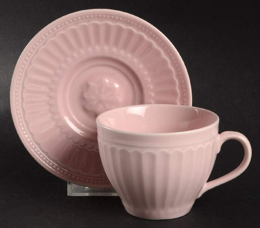 Coventry Pink Flat Cup & Saucer Set by JCPenney-1