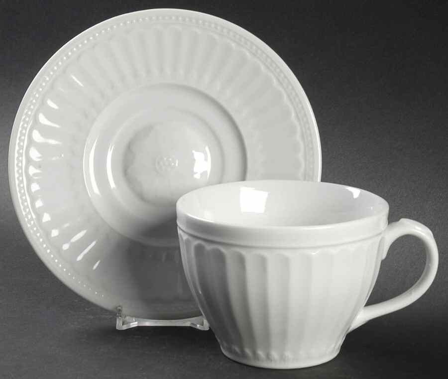 Coventry White Flat Cup & Saucer Set by JCPenney-1