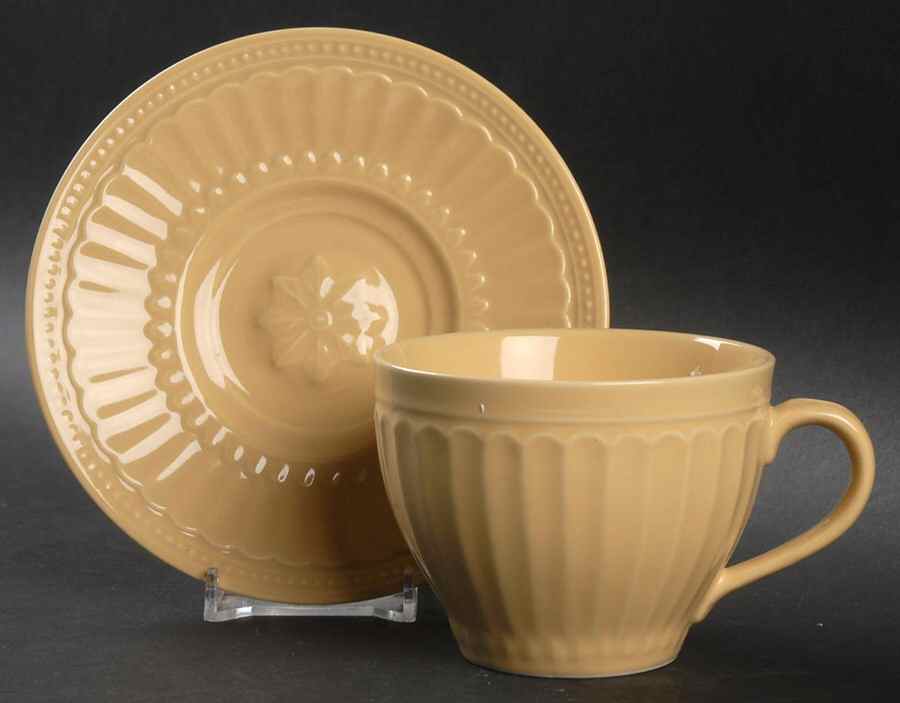 Coventry Yellow Flat Cup & Saucer Set by JCPenney-1