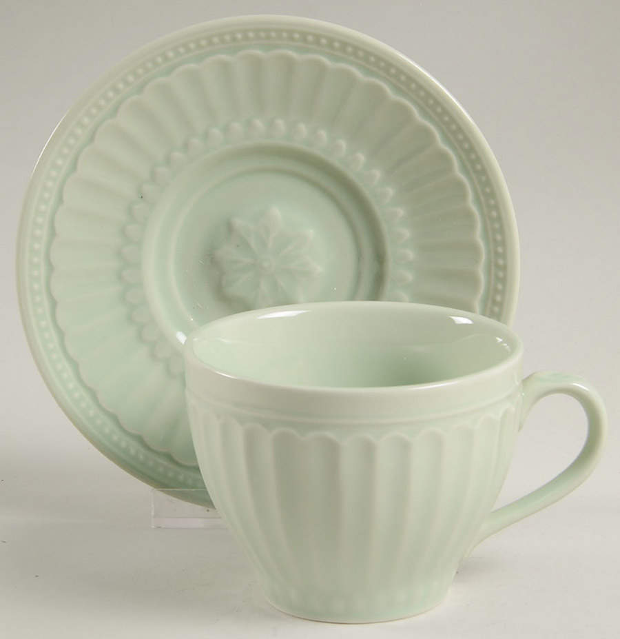Coventry Sage Flat Cup & Saucer Set by JCPenney-1