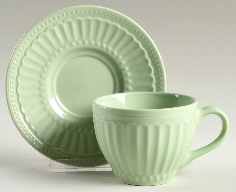 Coventry Sage Flat Cup & Saucer Set by JCPenney-1