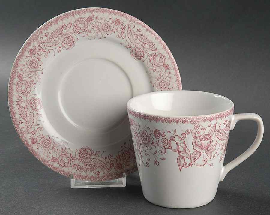 Petite Rose Red Flat Cup & Saucer Set by JCPenney-1