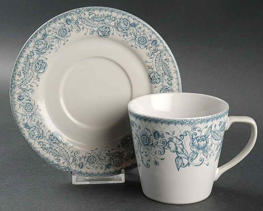 Petite Rose Blue Flat Cup & Saucer Set by JCPenney-1