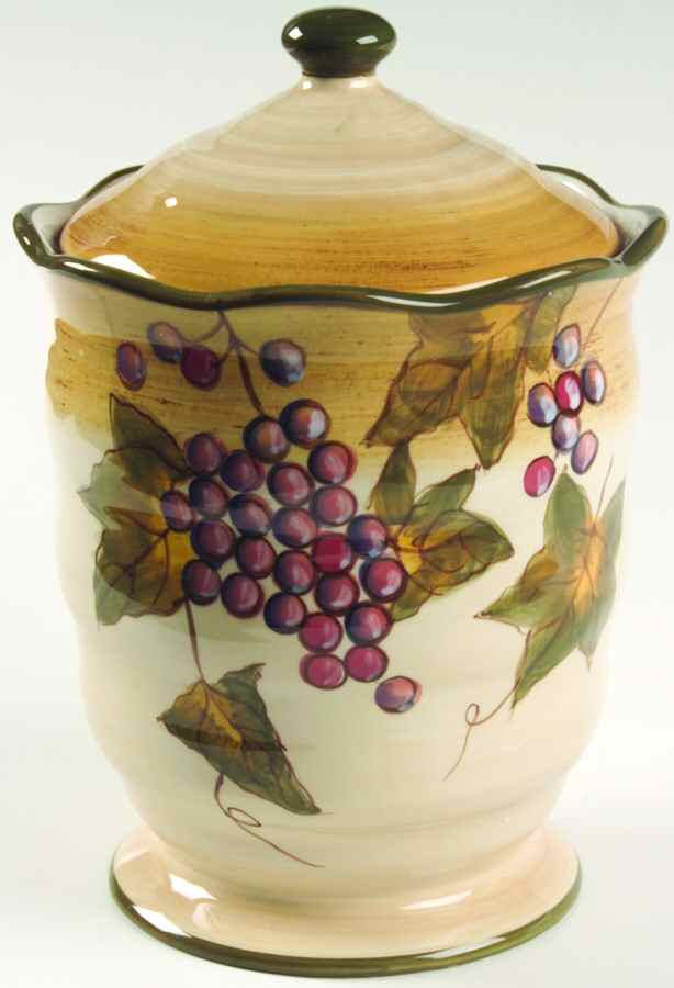Tuscan Grape Medium Canister & Lid by JCPenney-1
