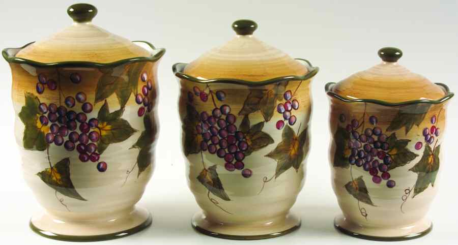 Tuscan Grape (3 Piece) Canister Set (Box Set) by JCPenney-1