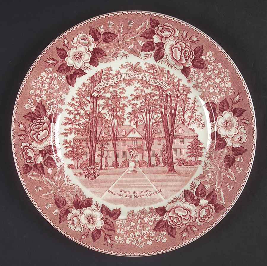 Williamsburg Virginia Red Dinner Plate by Jonroth Studios-1