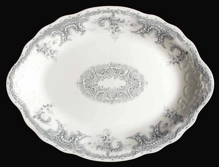 Savannah Blue Gray 16" Oval Serving Platter by Johnson Brothers-1