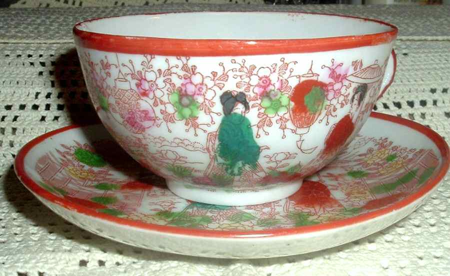 JAP602 Flat Cup & Saucer Set by Japan-1