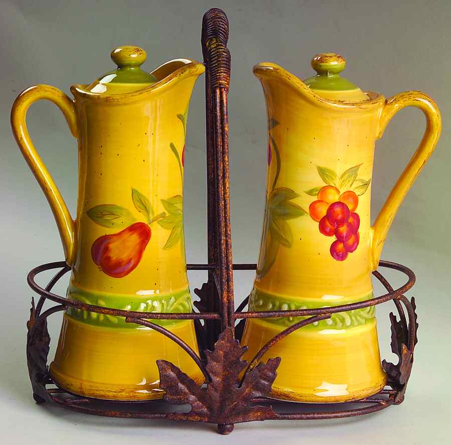 Marsala Oil/Vinergar Set with Lids in Metal Stand by JCPenney-1