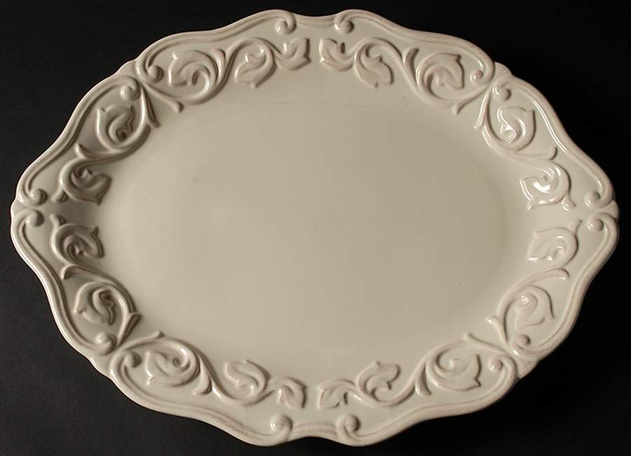 Felice Ivory 18" Oval Serving Platter by JCPenney-1