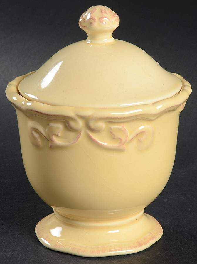 Felice Yellow Sugar Bowl & Lid by JCPenney-1
