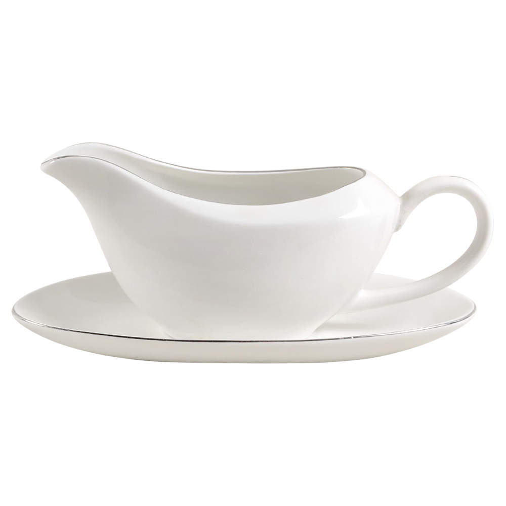 Elegance Platinum Tone Gravy Boat & Underplate by JCPenney-1