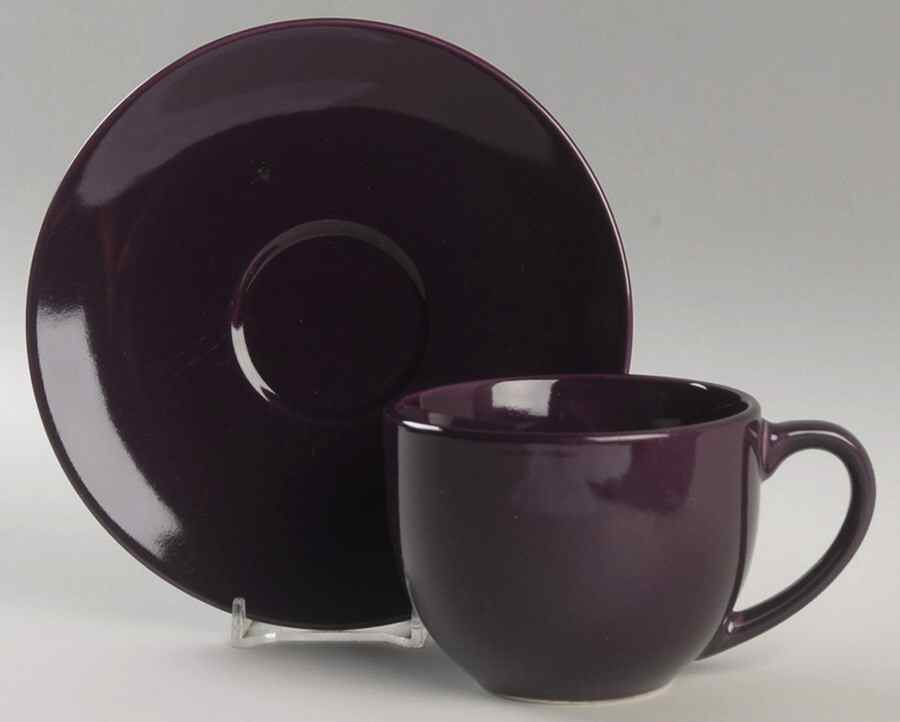 Chateau Purple Flat Cup & Saucer Set by JCPenney-1
