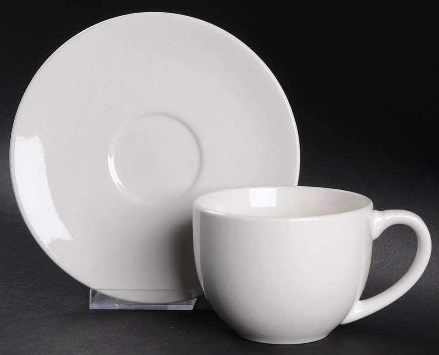 Chateau White Flat Cup & Saucer Set by JCPenney-1