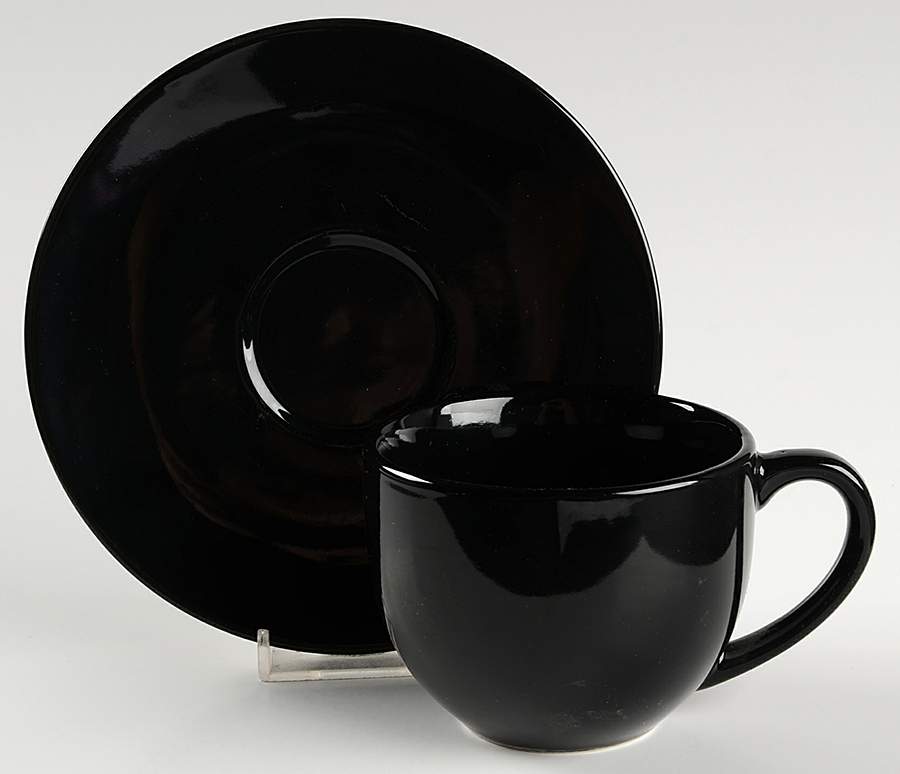 Chateau Black Flat Cup & Saucer Set by JCPenney-1
