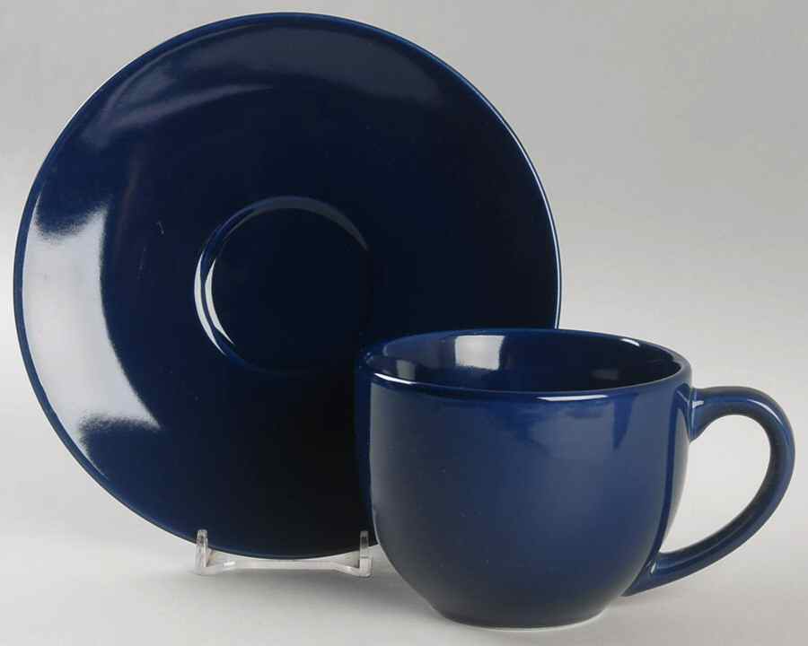 Chateau Blue Flat Cup & Saucer Set by JCPenney-1