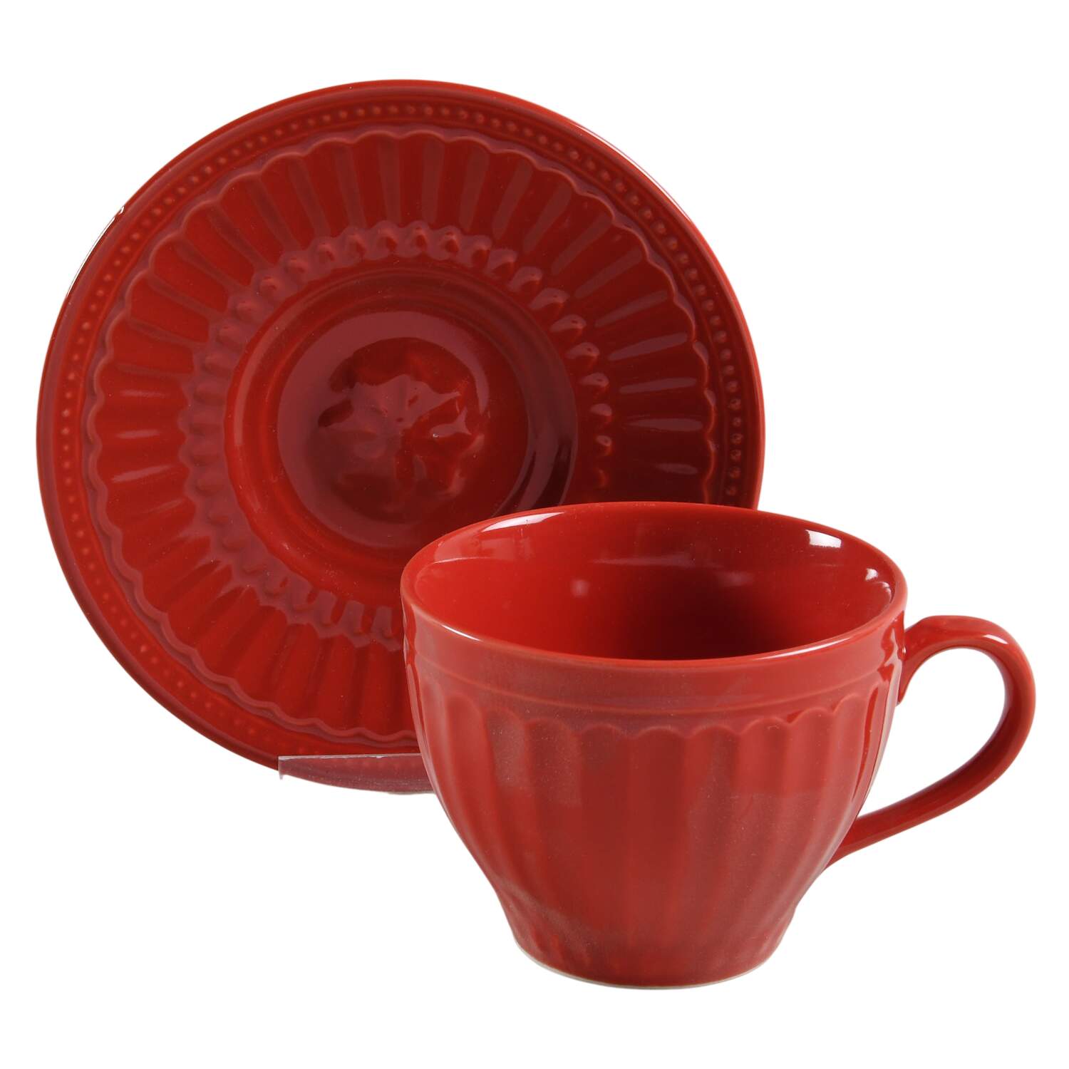 Coventry Red Flat Cup & Saucer Set by JCPenney-1
